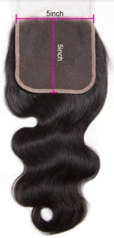 5*5 thin transparent lace Straight /Body Wave closure