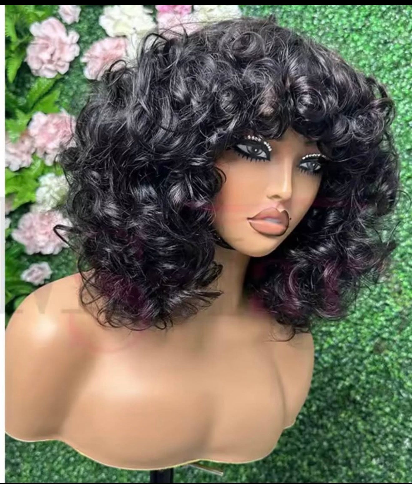 Bouncy Curly Fringe Wig – Double Drawn Human Hair