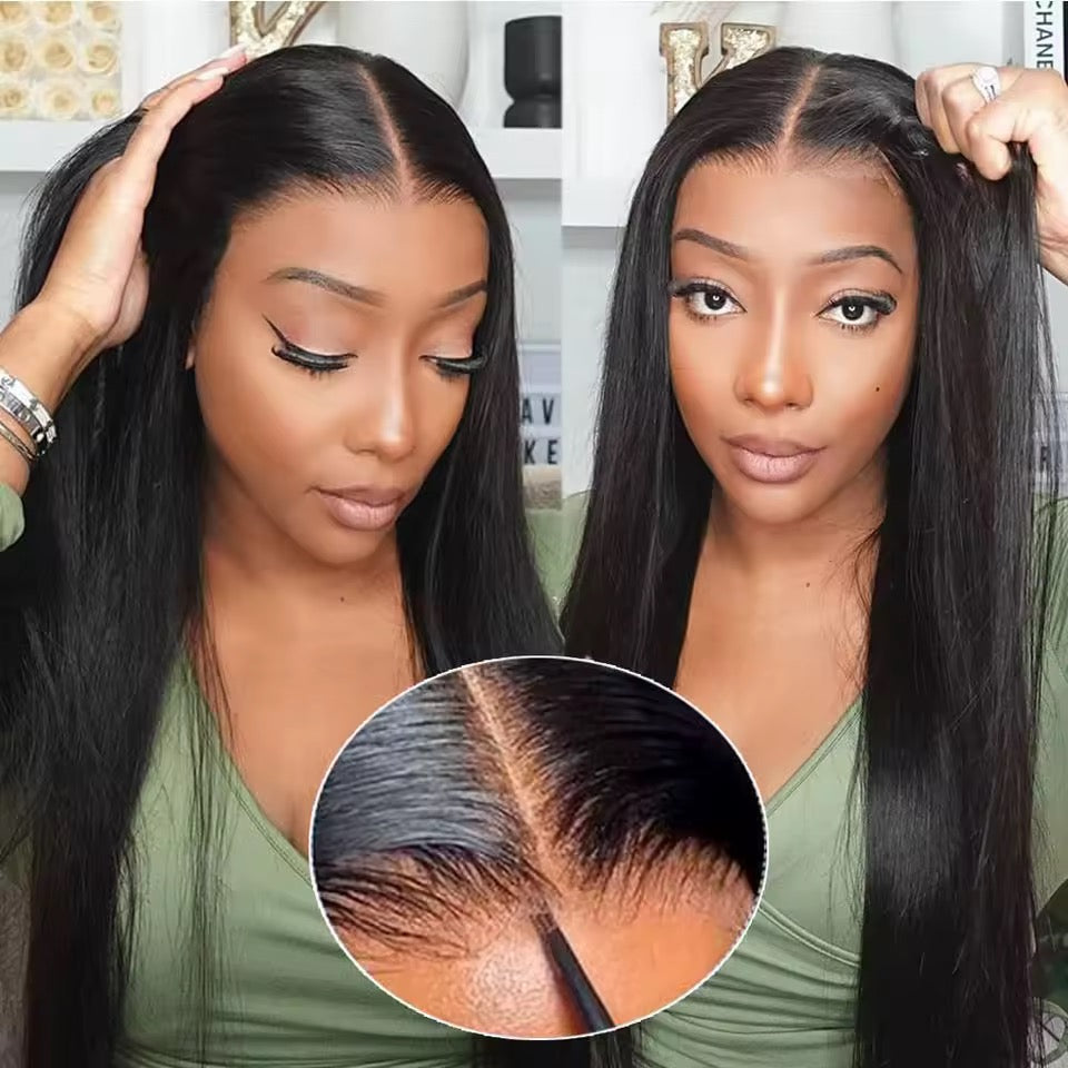 Silky Straight 13x4 Lace Frontal Wig – 250% Density Human Hair