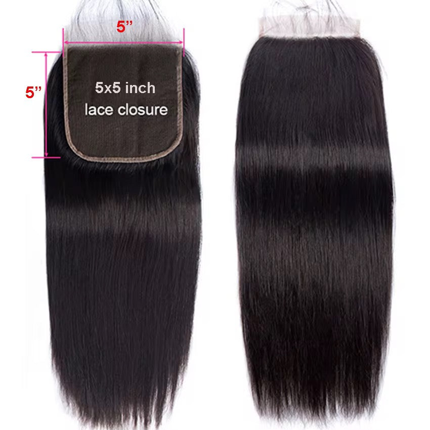5*5 thin transparent lace Straight /Body Wave closure