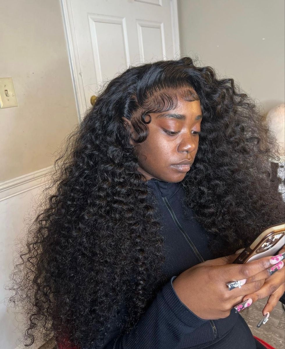 Deep Wave 13x4 thin transparent Lace Frontal Wig – 250% Density Human Hair
