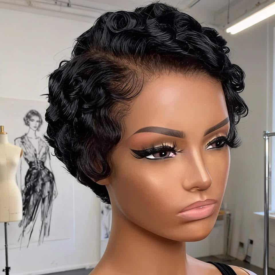 5*5 HD lace pixie cut wig
