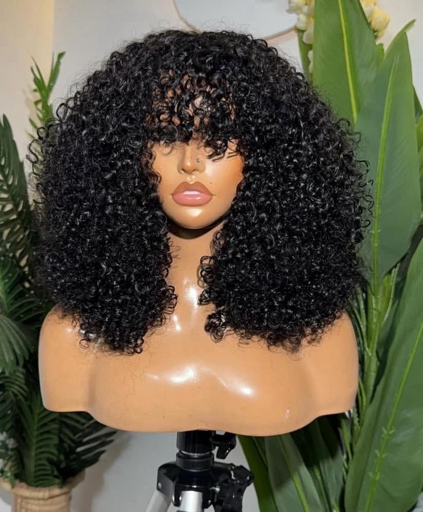 16” Pixie Curly Fringe Wig – Super Double Drawn Human Hair