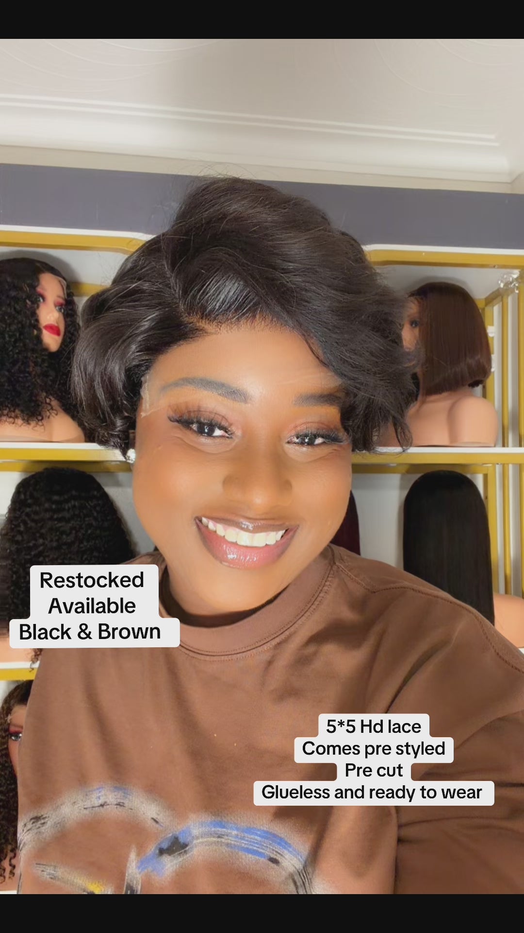 5*5 HD lace pixie cut wig