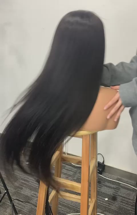 Silky Straight 13x4 Lace Frontal Wig – 250% Density Human Hair