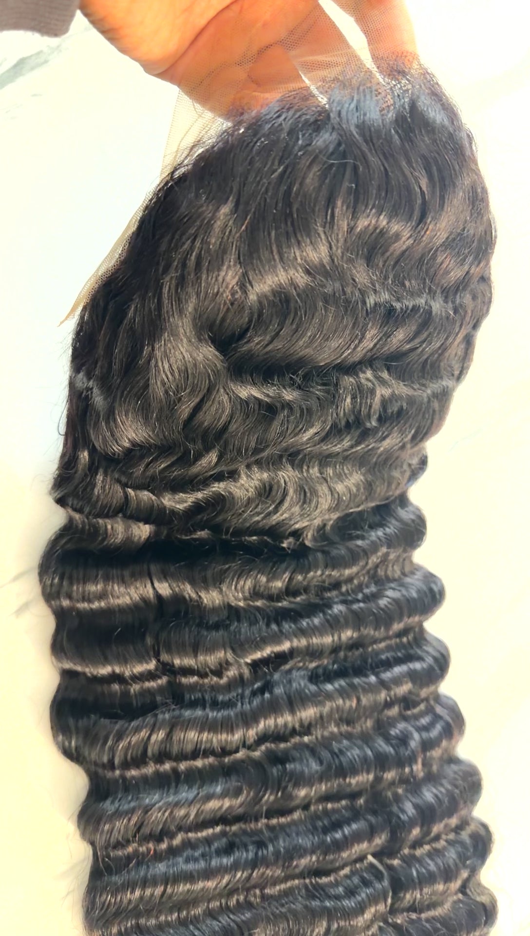 Deep Wave 13x4 thin transparent Lace Frontal Wig – 250% Density Human Hair