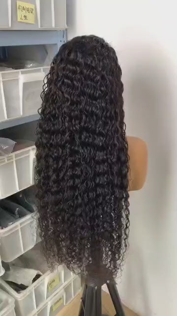 Water  Wave 13x4 thin transparent Lace Frontal Wig – 250% Density Human Hair